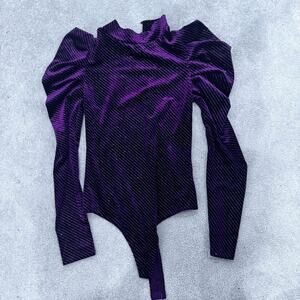 TCEC Velvet Burgundy Bodysuit, size S